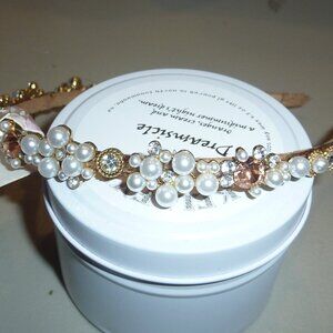 NWT Banded Pearl and Rhinestone Jeweled Headband OS